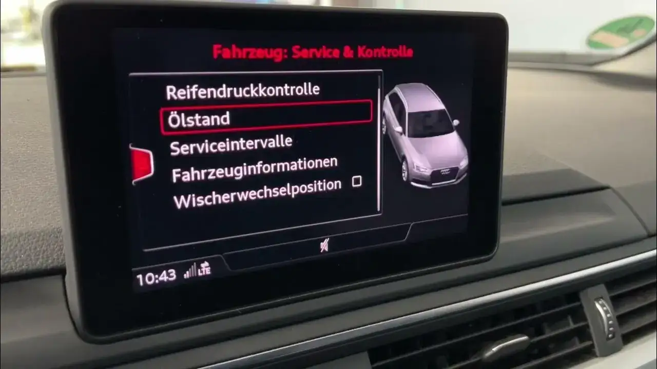 Audi MMI Ölstandsanzeige