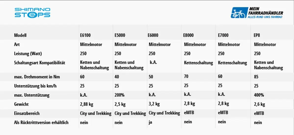 E-Bike Motor Vergleich Kriterien